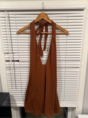 Rust Brown Halter Romper
